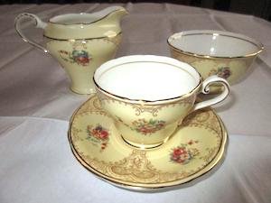 yellow tea service