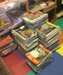 colorful old magazines