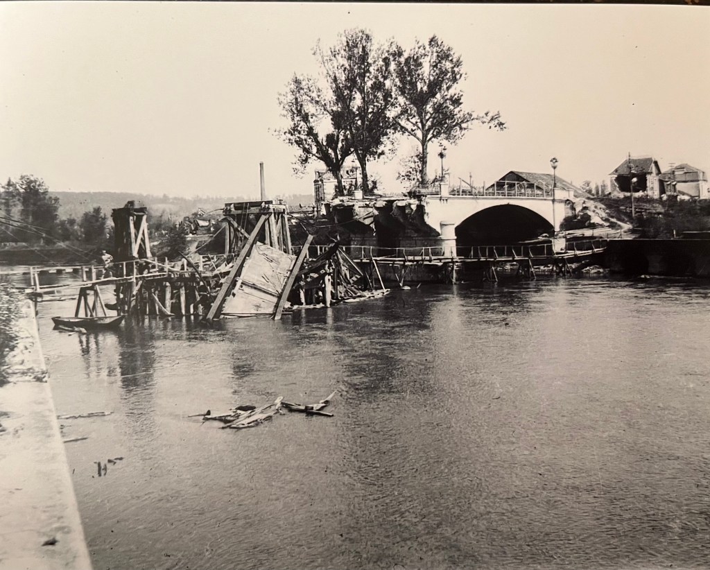 Destroyed bridge, France, WWI
